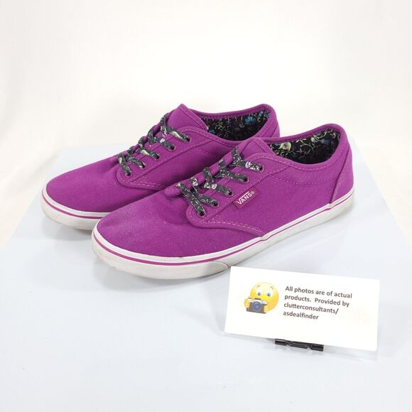 Vans Off the Wall Lace Up Athletic Shoe Womens Size 6.5 TC9R Purple White - Picture 1 of 9